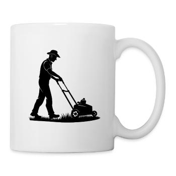 Jardinier ou jardinier avec tondeuse à gazon Mowin - Mug blanc - blanc - Droite