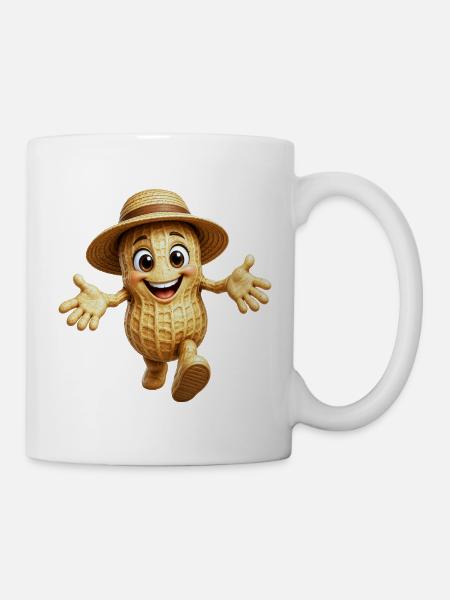 Gehende Erdnuss - Tasse - Weiß