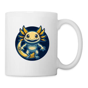 Axolotl Kawaii Maskottchen Cartoon Clipart Logo Abzeichen - Tasse - Weiß - Rechts