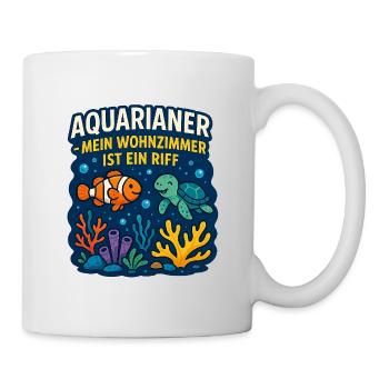 Aquarianer Wohnzimmerriff - Tasse - Weiß - Rechts