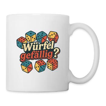 Würfelgefällig Retro Würfel-Design - Tasse - Weiß - Rechts