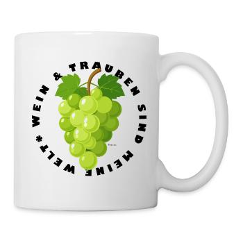 Grüne Trauben - Weintrauben - Tasse - Weiß - Rechts
