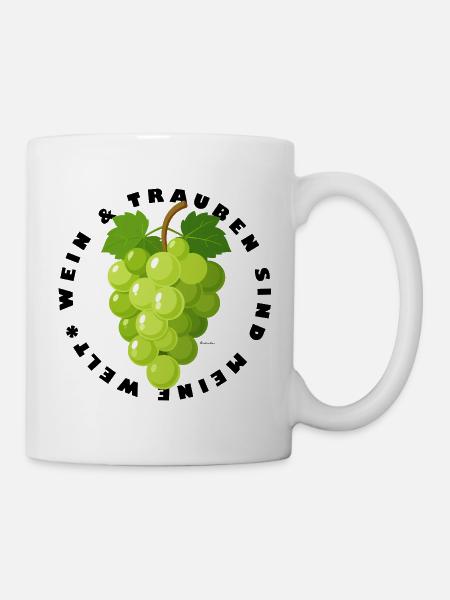 Grüne Trauben - Weintrauben - Tasse - Weiß