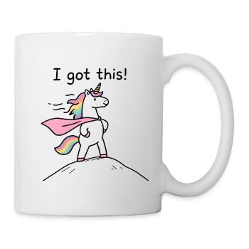 Heroic unicorn with rainbow cape - Mug - white - Right