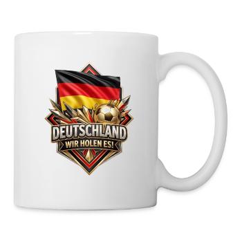 Deutschland Flaggenfußball Siegbadge - Tasse - Weiß - Rechts