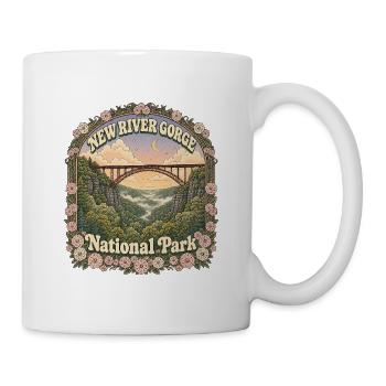 New River Gorge National Park USA West Virginia - Tasse - Weiß - Rechts