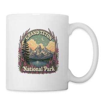 Randonnée dans le parc national de Grand Teton, États-Unis, Wyoming - Mug blanc - blanc - Droite