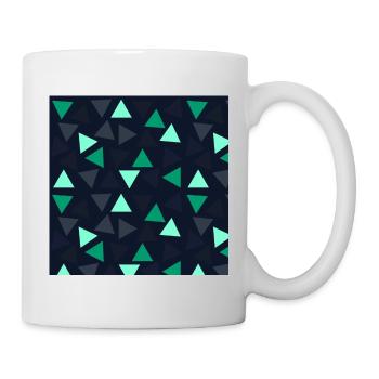 Geometrisches Dreiecksmuster Dark Mint Grafik - Tasse - Weiß - Rechts