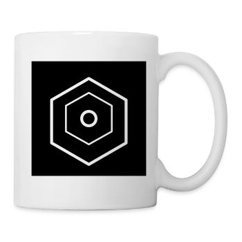 Multi-tiered hexagon logo black - Mug - white - Right