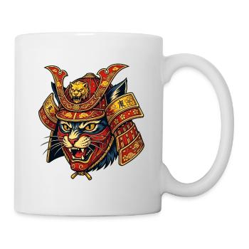 Art d’anime japonais de chat samouraï - Mug blanc - blanc - Droite