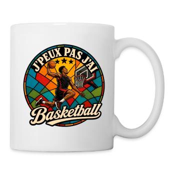 J'Peux Pas J'ai Basketball Humour Vintage - Mug blanc - blanc - Droite
