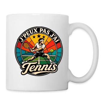J'Peux Pas J'ai Tennis Humour Vintage - Mug blanc - blanc - Droite