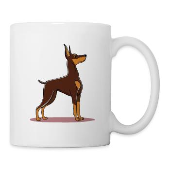 Dobermann (Comic) - Tasse - Weiß - Rechts