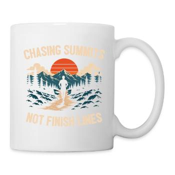 Gipfel jagen, nicht Ziellinien Läufer - Tasse - Weiß - Rechts