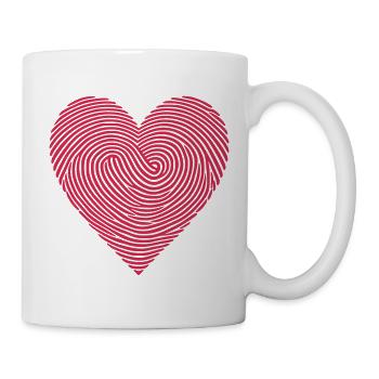 Cœur Empreinte Empreinte - Couple Cœur Empreintes Digitales d’Amour - Mug blanc - blanc - Droite