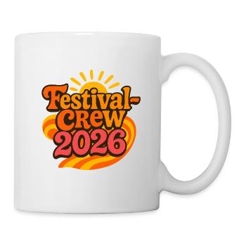 Équipe du Festival 2026 Coucher de Soleil Rétro - Mug blanc - blanc - Droite