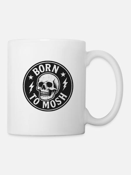 Born to Mosh Skull Circle - Tasse - Weiß