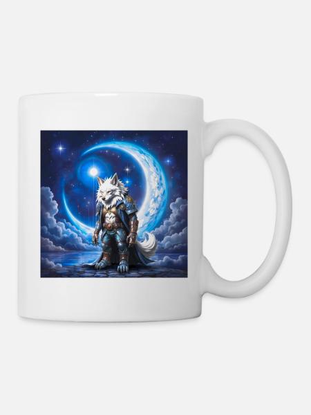 Lunarer Ritterwolf - Tasse - Weiß
