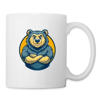 Mascotte Bear Kawaii Personnage de dessin animé Logo clipart - Mug blanc - blanc - Droite