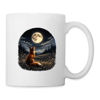 Moonlight fox in the night forest - Mug - white - Right