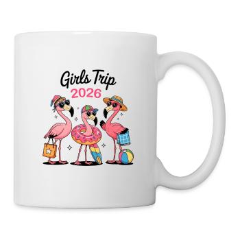 Girls Trip 2026 Flamingos - Tasse - Weiß - Rechts