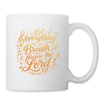 Psaume 150 - Lettrage des versets bibliques - Mug blanc - blanc - Droite