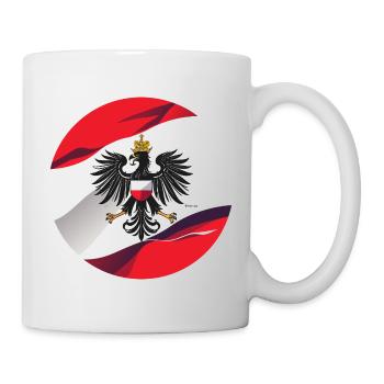 Österreich Wappen Fahne - Tasse - Weiß - Rechts