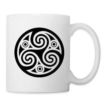 Cercle spirale celte (noir) - Mug blanc - blanc - Droite