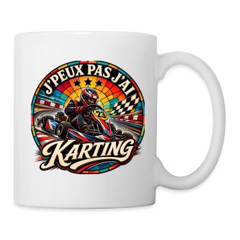 J'Peux Pas J'ai Karting Vintage - Mug blanc - blanc - Droite