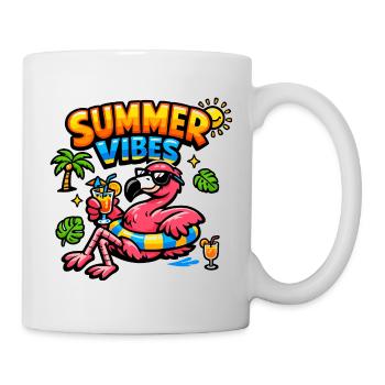 Sommer Vibes Flamingo Party - Tasse - Weiß - Rechts