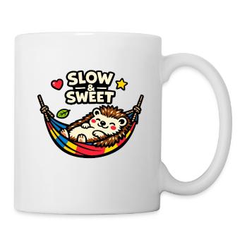 Hérisson lent et doux dans un hamac - Mug blanc - blanc - Droite