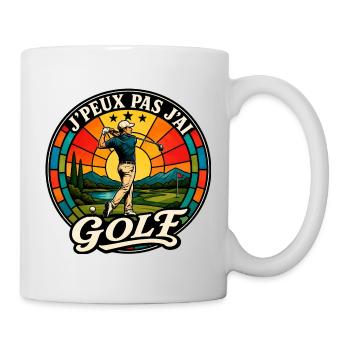 J'Peux Pas J'ai Golf Cadeau Vintage - Mug blanc - blanc - Droite