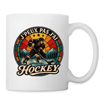 J'Peux Pas J'ai Hockey Cadeau Vintage - Mug blanc - blanc - Droite