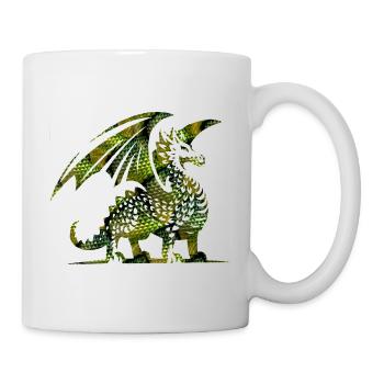 Grüner Drache - Tasse - Weiß - Rechts