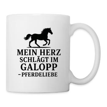 Galopp Herz – Pferdeliebe - Tasse - Weiß - Rechts
