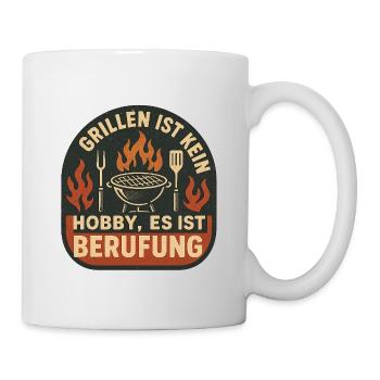 Grillen ist Berufung Patch - Tasse - Weiß - Rechts