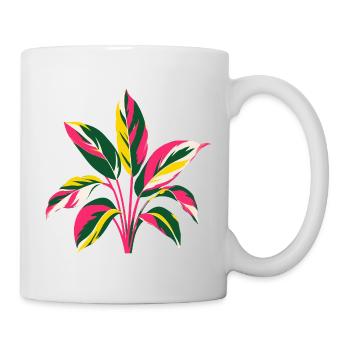 Colourful tropical plant | Botanical art motif - Mug - white - Right