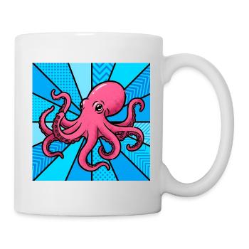 Krake - Tasse - Weiß - Rechts
