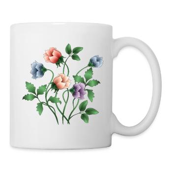 Blumen - Tasse - Weiß - Rechts