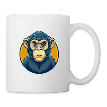 Logo du logo de la mascotte de Bonobo Kawaii - Mug blanc - blanc - Droite