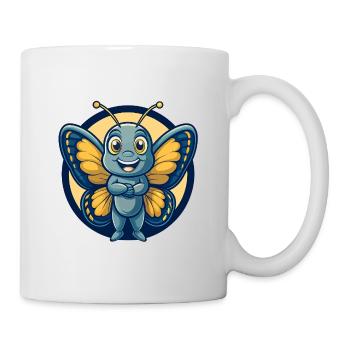 Badge Logo de la mascotte de la mascotte Kawaii - Mug blanc - blanc - Droite