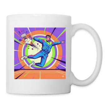 Néon Pop Tennis Star Style Rétro - Mug blanc - blanc - Droite