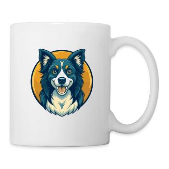 Border Collie Dog Kawaii Maskottchen Cartoon Clipart - Tasse - Weiß - Rechts