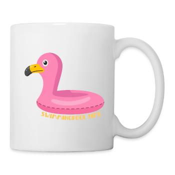 Flamingo Bouée Rose Piscine - Mug blanc - blanc - Droite