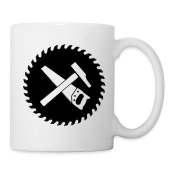 Carpenter Saw Blade Tool Logo - Mug - white - Right