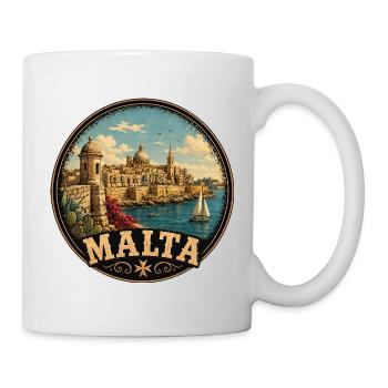 Motif de voyage vintage maltais - Mug blanc - blanc - Droite