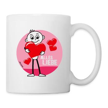 Alles Liebe Herzheld  - Tasse - Weiß - Rechts