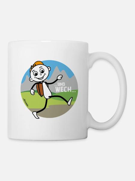 Strichel: Und wech! Lustiges Wander T - Shirt ⛰️ - Tasse - Weiß