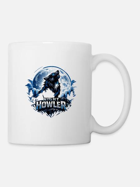 Night Wolf Howler - Mug - white