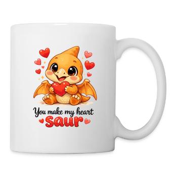 Bébé Bébé Ptérodactyle – Diction du Saur en Forme de Cœur - Mug blanc - blanc - Droite
